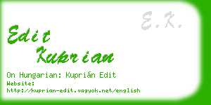 edit kuprian business card